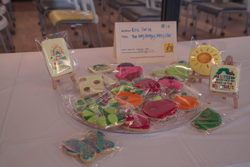 Various decorated cookies depicting different references to the book.